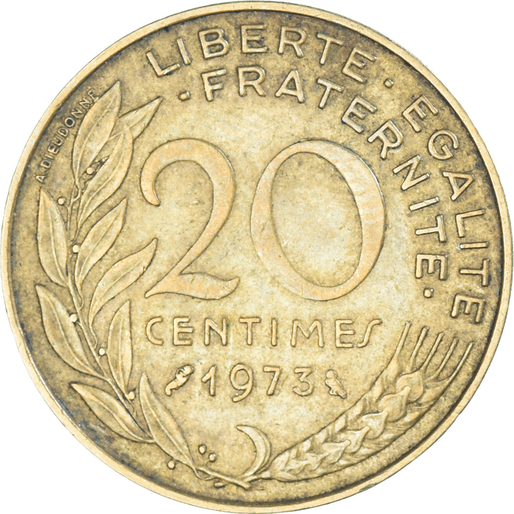 Munten, Frankrijk, 20 Centimes, 1973