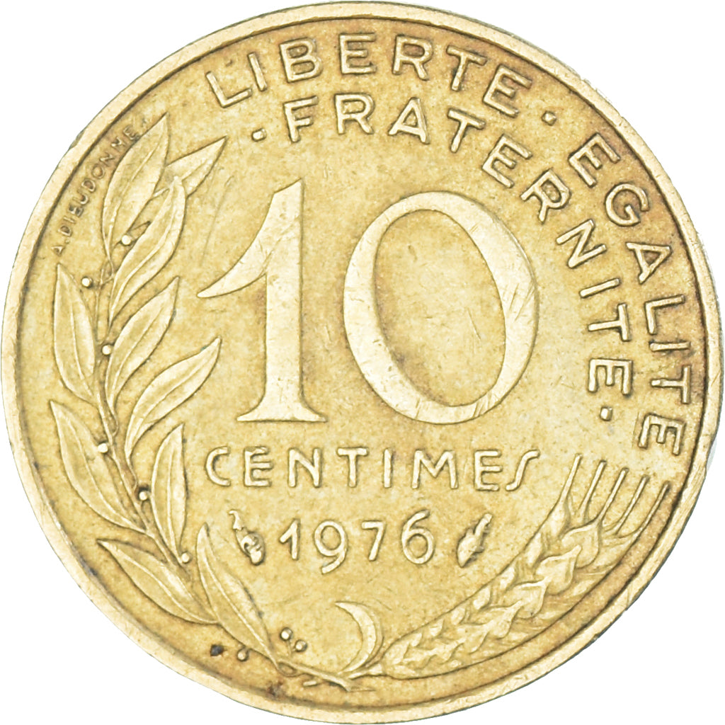 Moeda, França, 10 Centimes, 1976