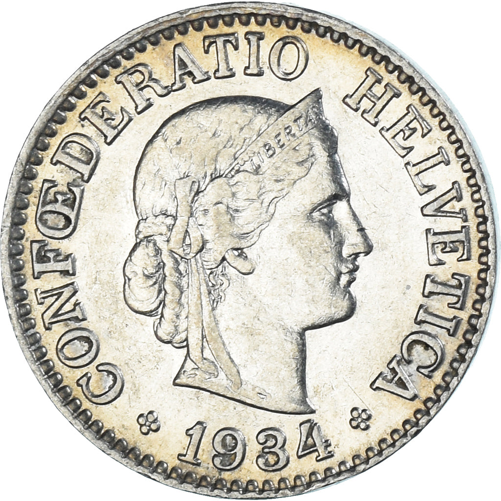 Monnaie, Suisse, 10 Rappen, 1934