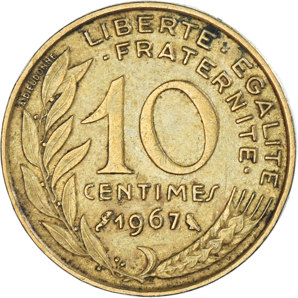 Coin, France, 10 Centimes, 1967