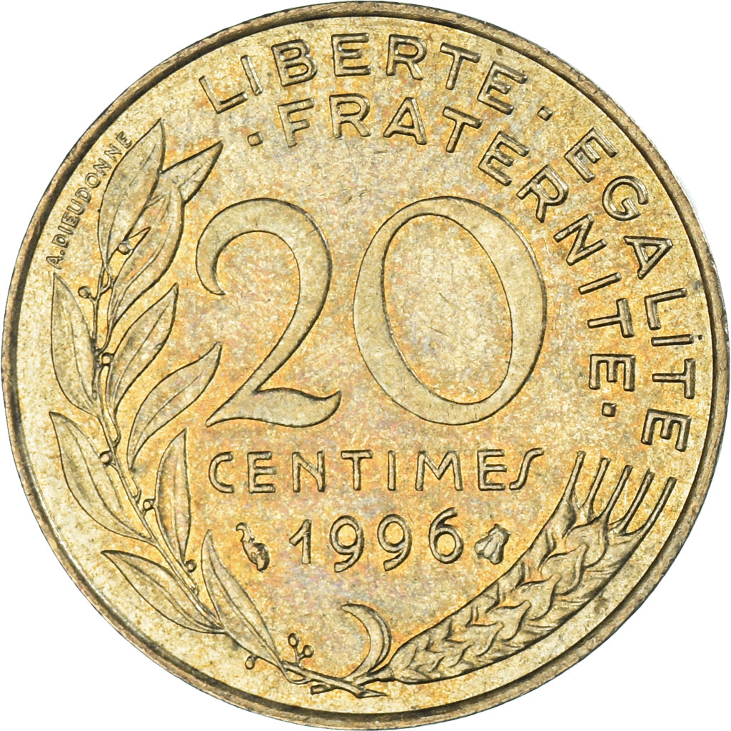 Monnaie, France, 20 Centimes, 1996
