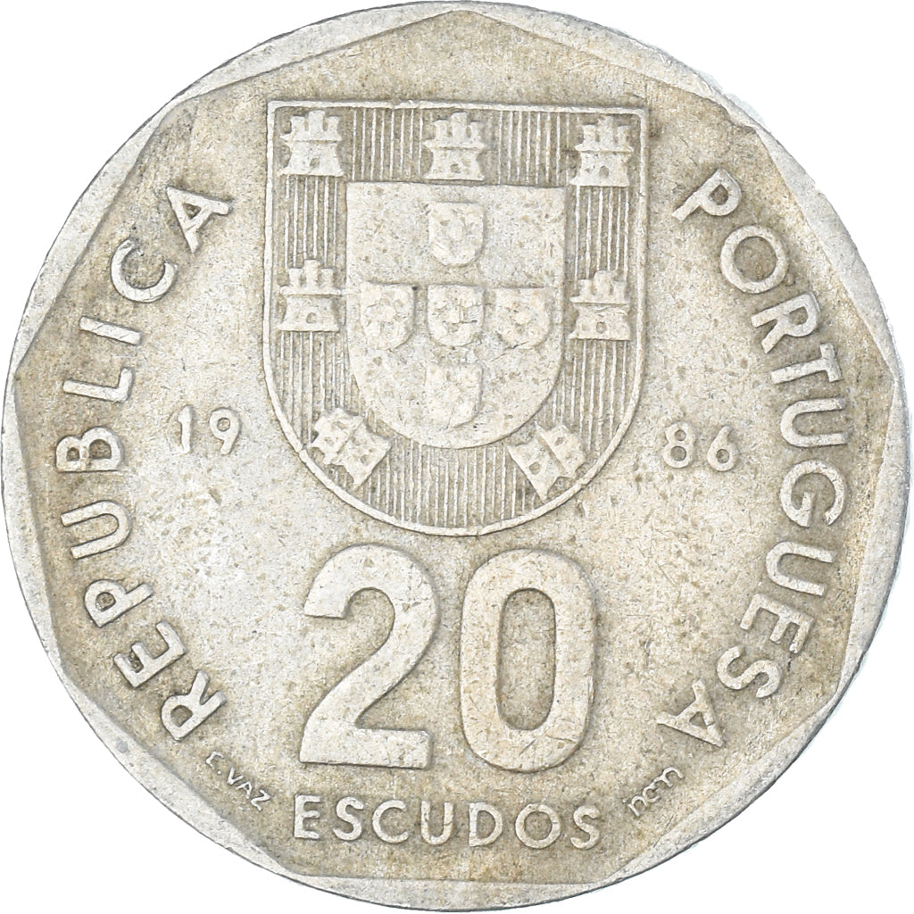 Münze, Portugal, 20 Escudos, 1986