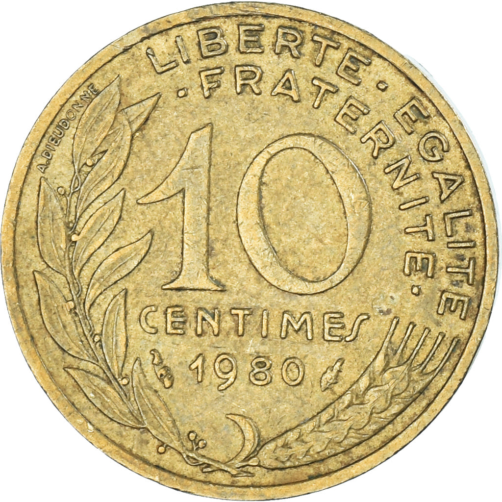 Coin, France, 10 Centimes, 1980
