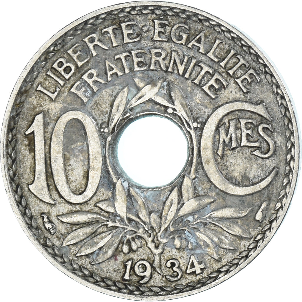 Moneta, Francja, 10 Centimes, 1934