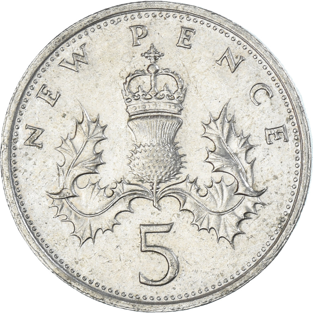 Moneda, Gran Bretaña, 5 New Pence, 1980