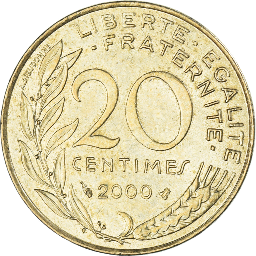 Moneta, Francja, 20 Centimes, 2000