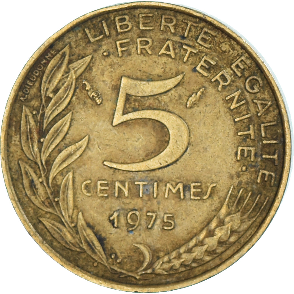 Moneta, Francja, 5 Centimes, 1975