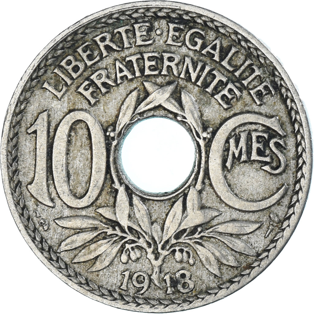Coin, France, 10 Centimes, 1918