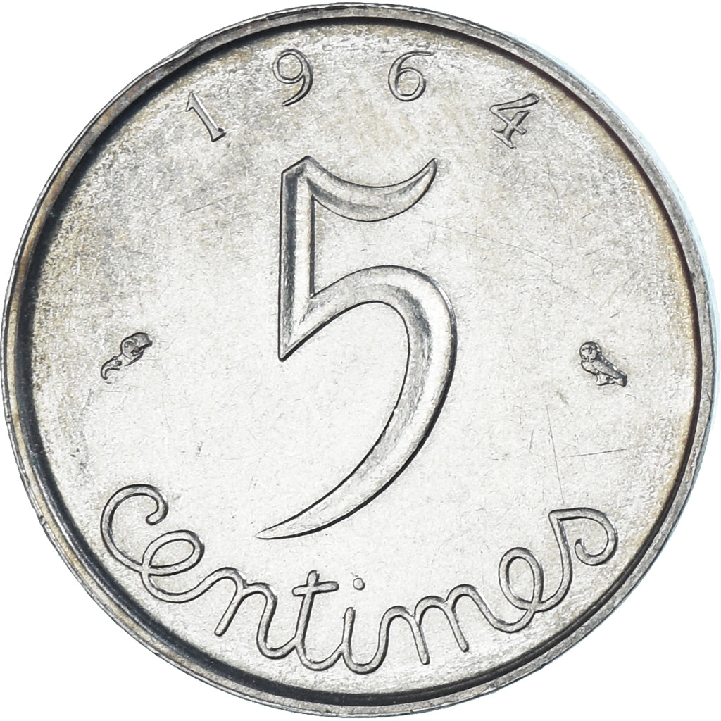 Coin, France, 5 Centimes, 1964