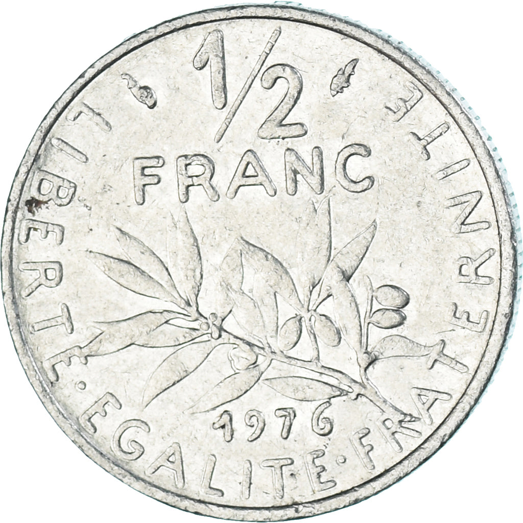 Monnaie, France, 1/2 Franc, 1976