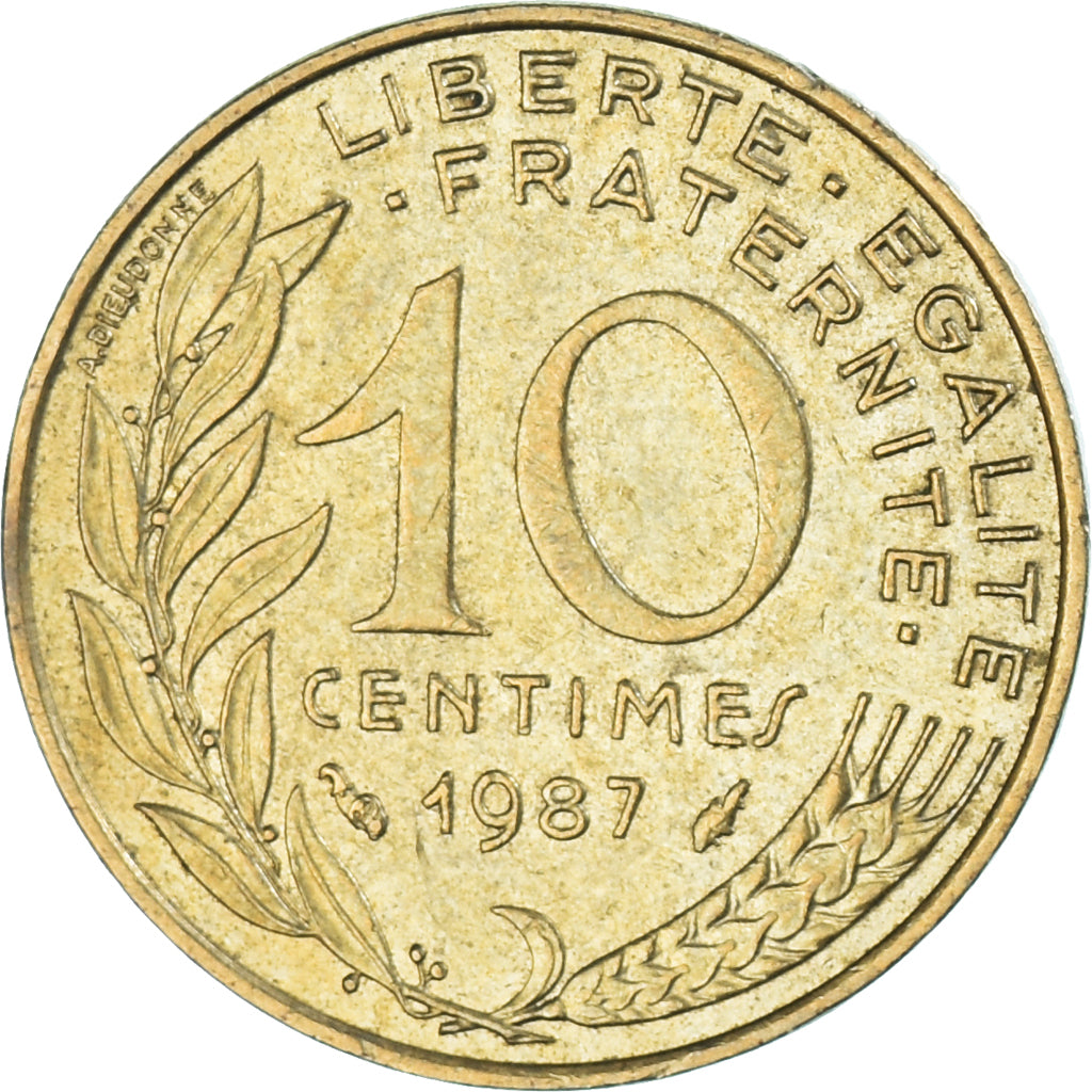 Moneda, Francia, 10 Centimes, 1987