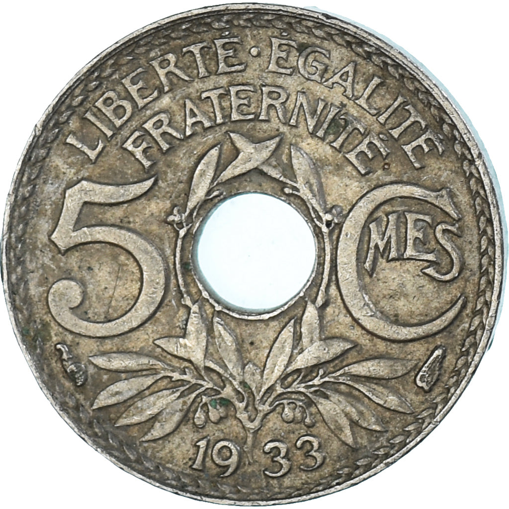 Munten, Frankrijk, 5 Centimes, 1933