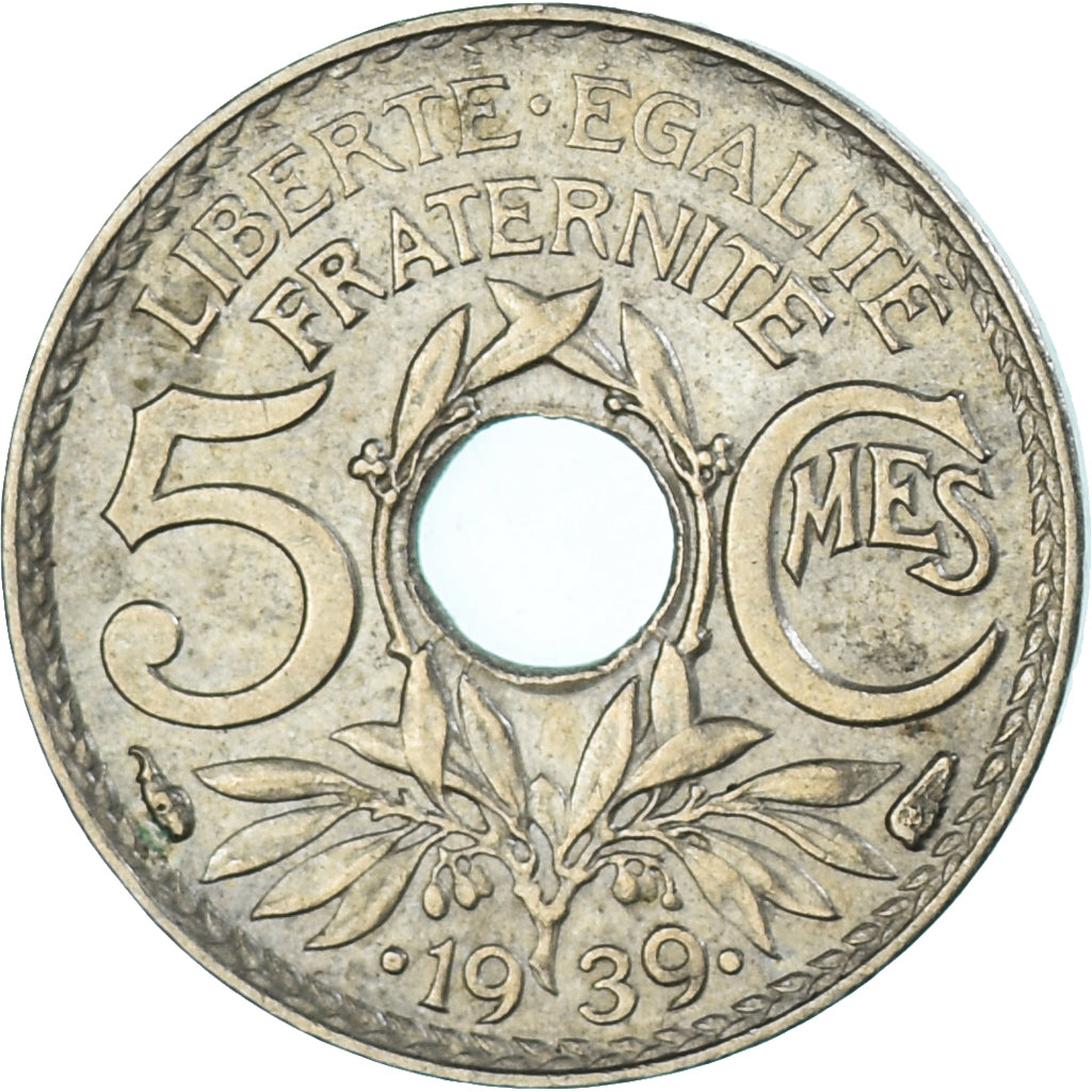 Coin, France, 5 Centimes, 1939