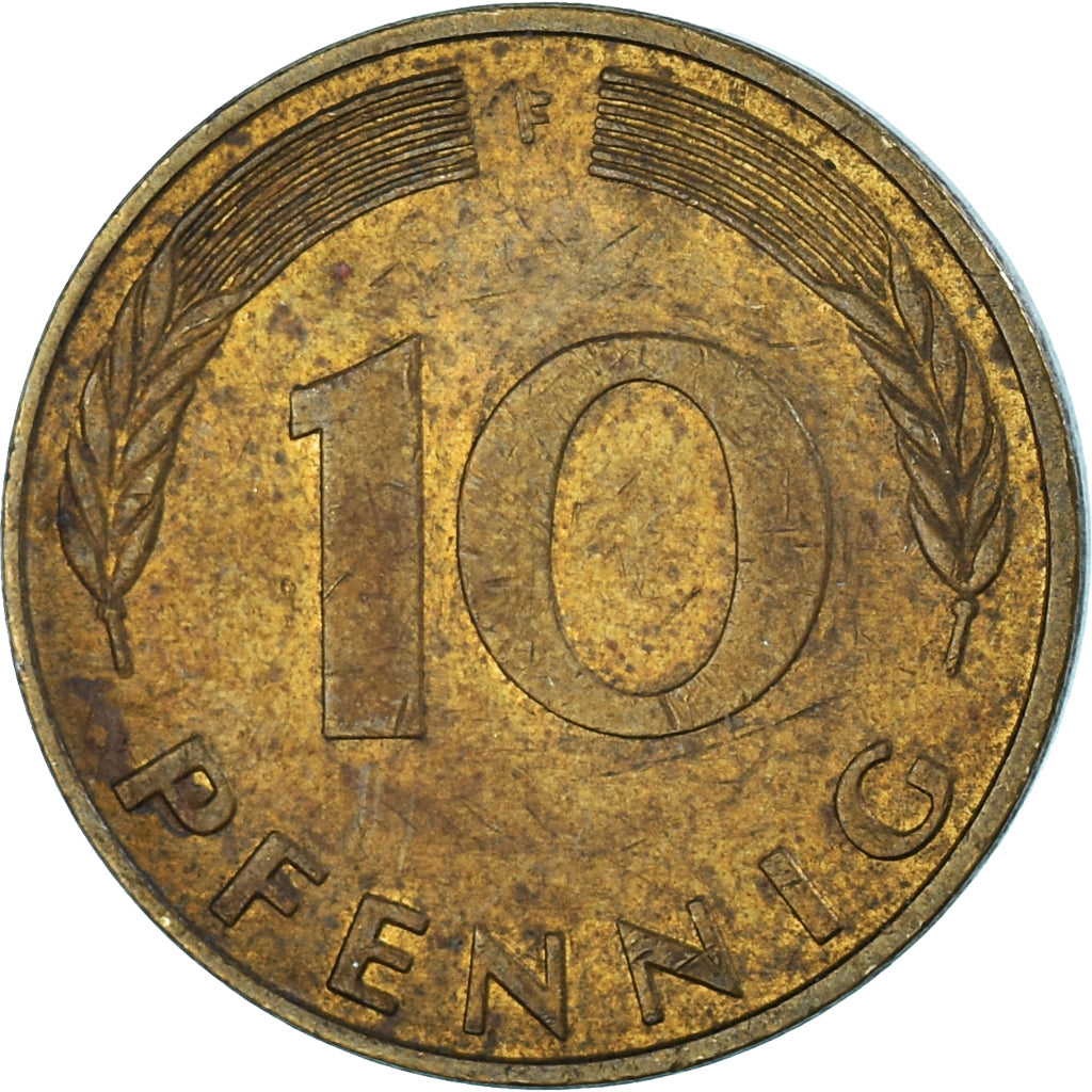 Moeda, Alemanha, 10 Pfennig, 1991