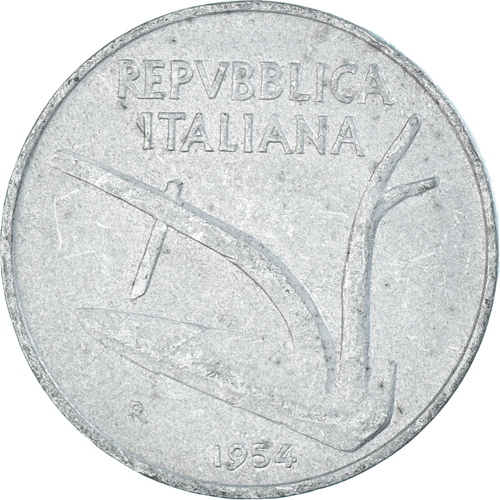 Moeda, Itália, 10 Lire, 1954
