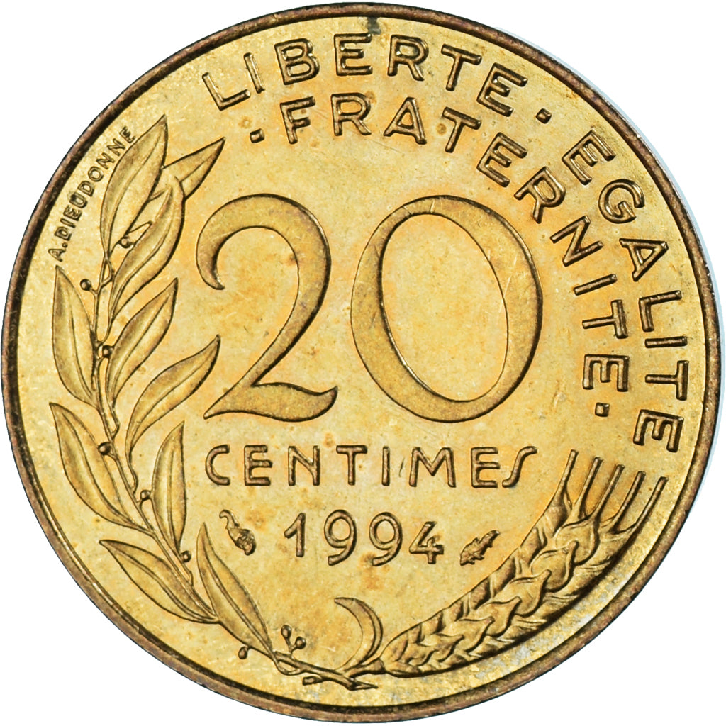 Moneta, Francja, 20 Centimes, 1994