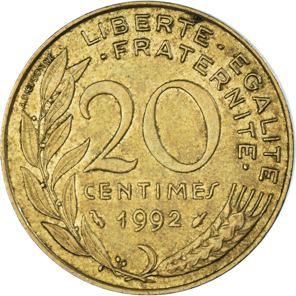 Moneta, Francja, 20 Centimes, 1992