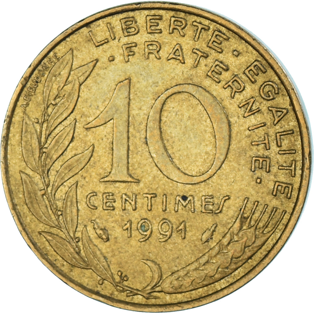 Moneda, Francia, 10 Centimes, 1991