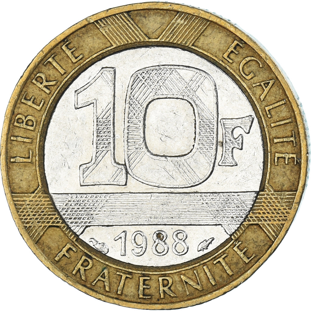 Moneda, Francia, 10 Francs, 1988