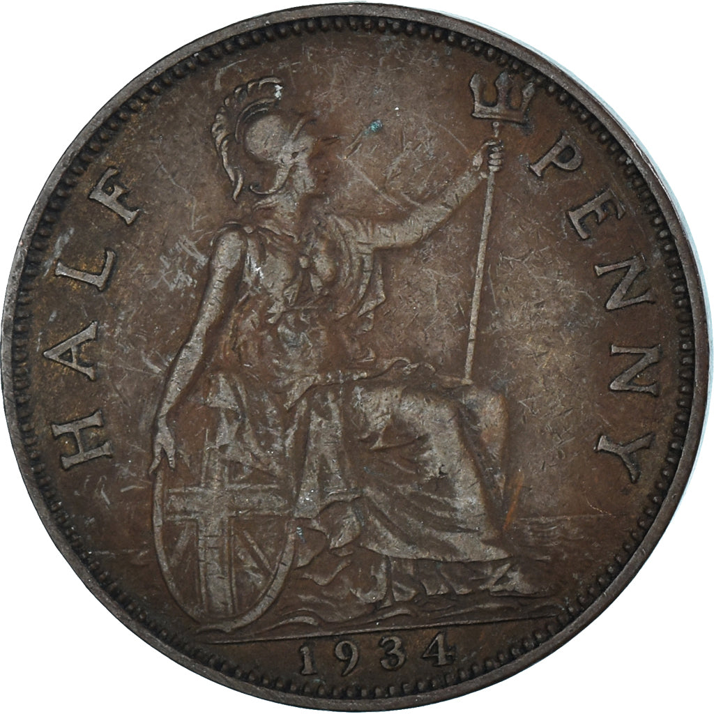 Moneda, Gran Bretaña, 1/2 Penny, 1934