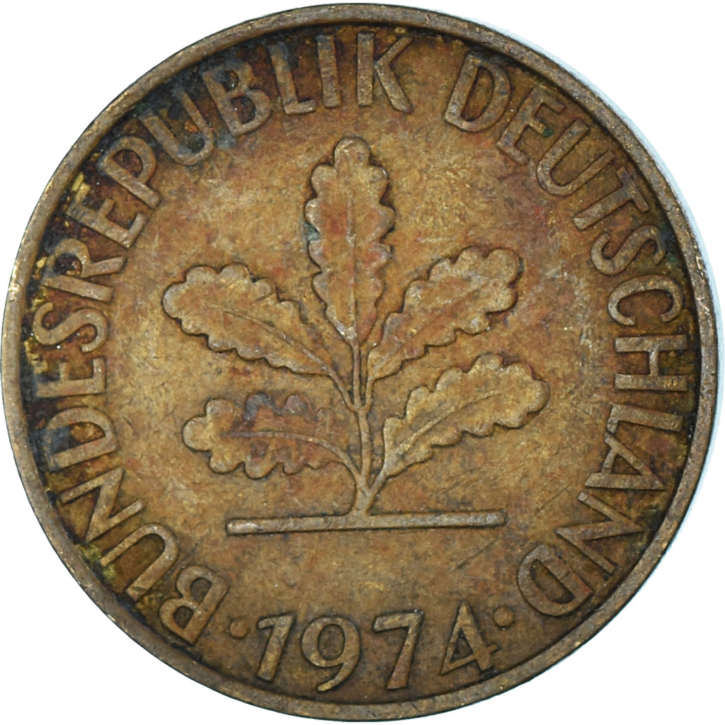Münze, Deutschland, 10 Pfennig, 1974