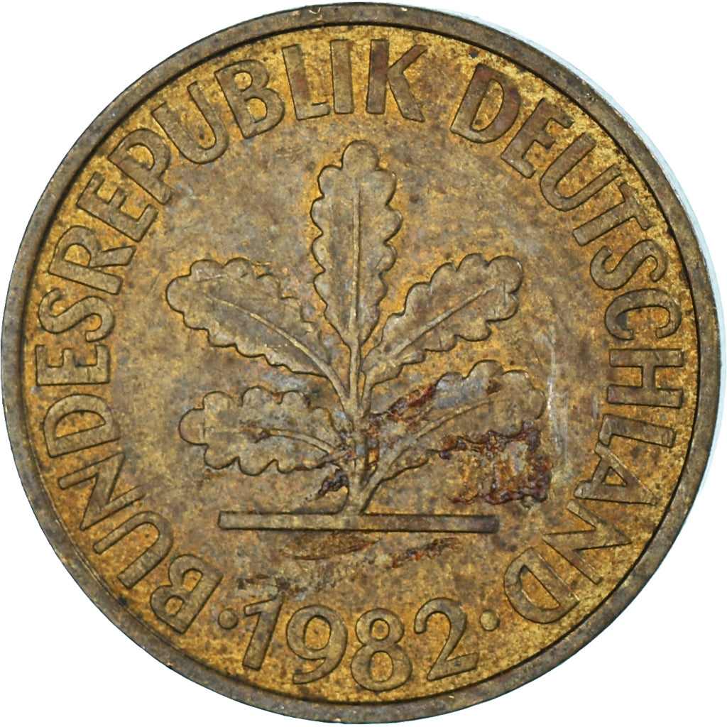 Moeda, Alemanha, 10 Pfennig, 1982