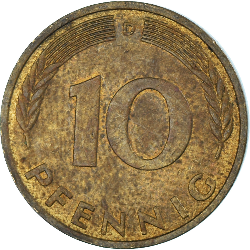 Moeda, Alemanha, 10 Pfennig, 1982