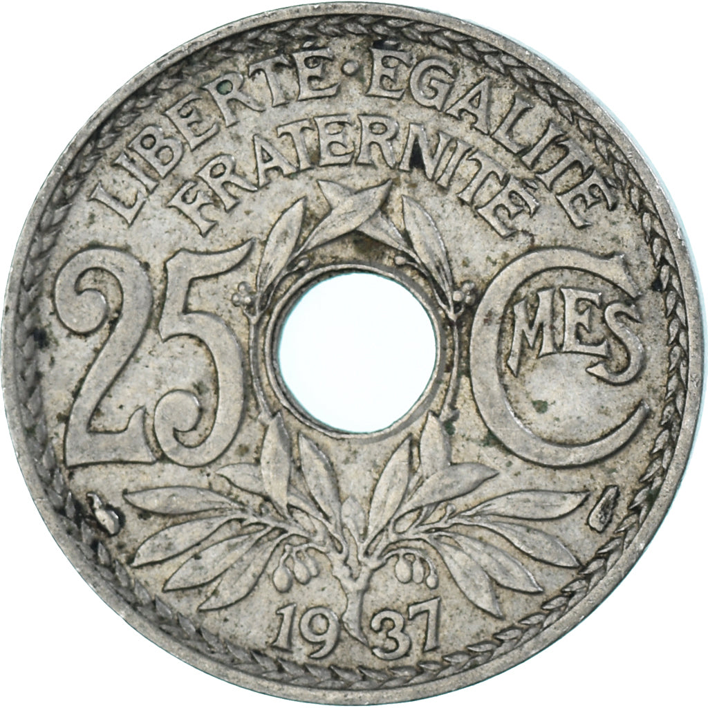 Munten, Frankrijk, 25 Centimes, 1937