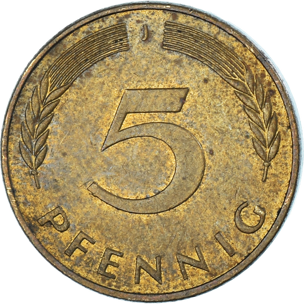 Moeda, Alemanha, 5 Pfennig, 1986