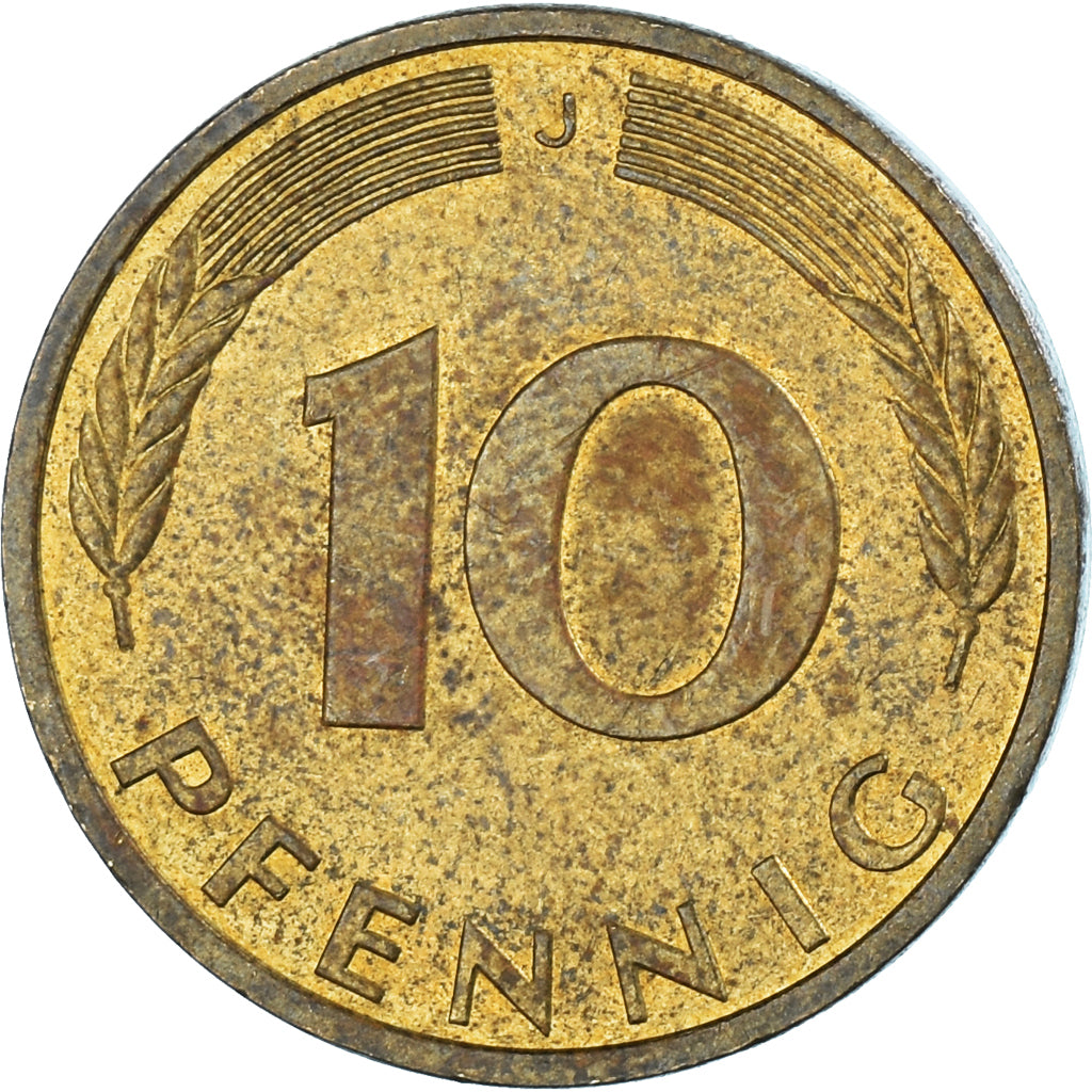 Moeda, Alemanha, 10 Pfennig, 1988