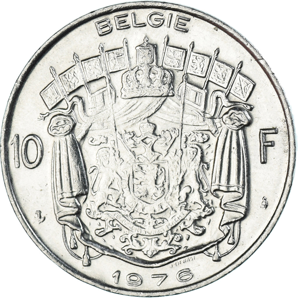 Münze, Belgien, 10 Francs, 10 Frank, 1976