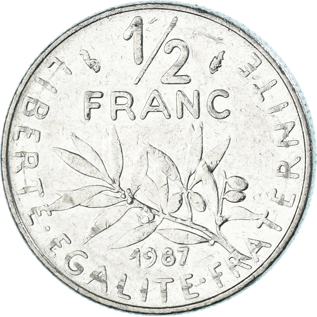 Münze, Frankreich, 1/2 Franc, 1987