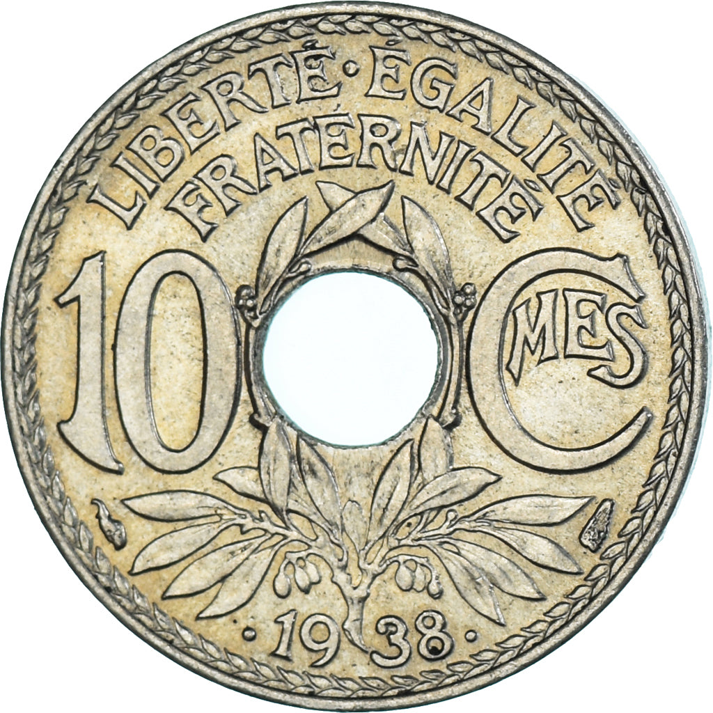 Coin, France, 10 Centimes, 1938