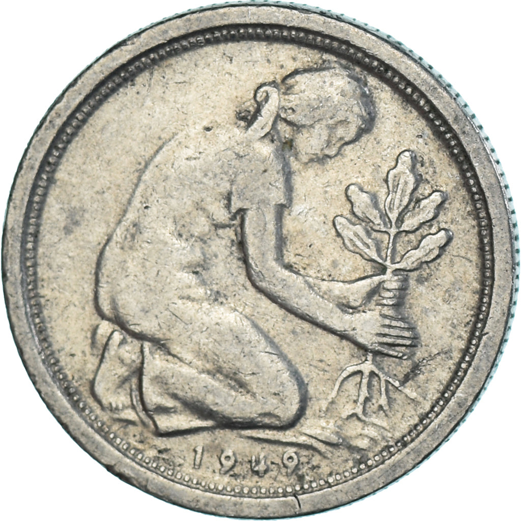 Münze, Deutschland, 50 Pfennig, 1949
