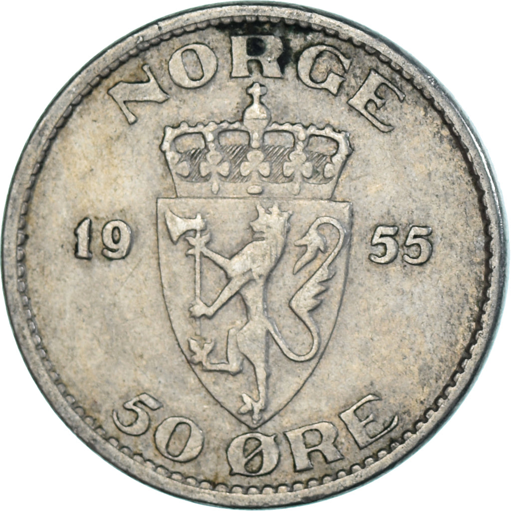 Munten, Noorwegen, 50 Öre, 1955