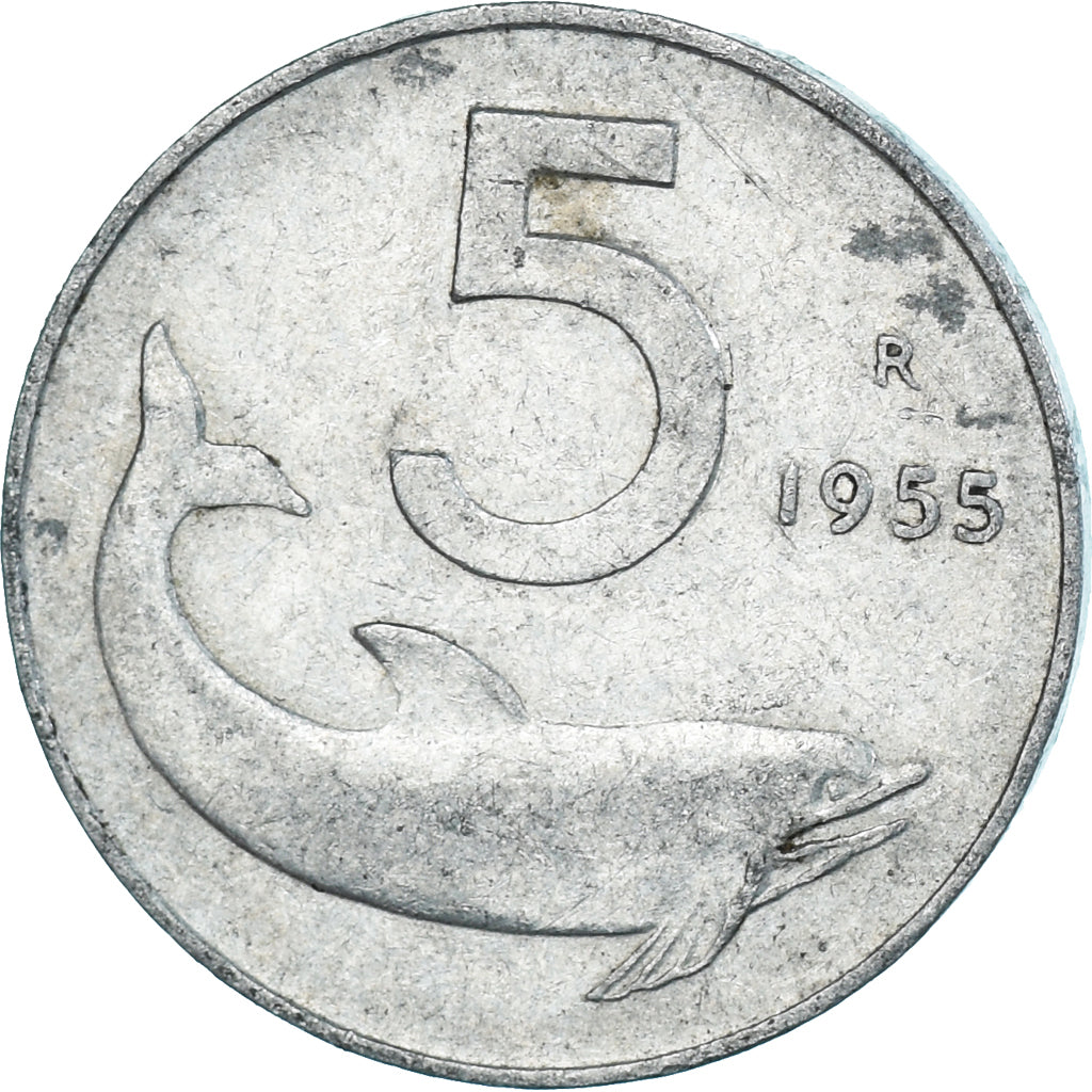 Monnaie, Italie, 5 Lire, 1955