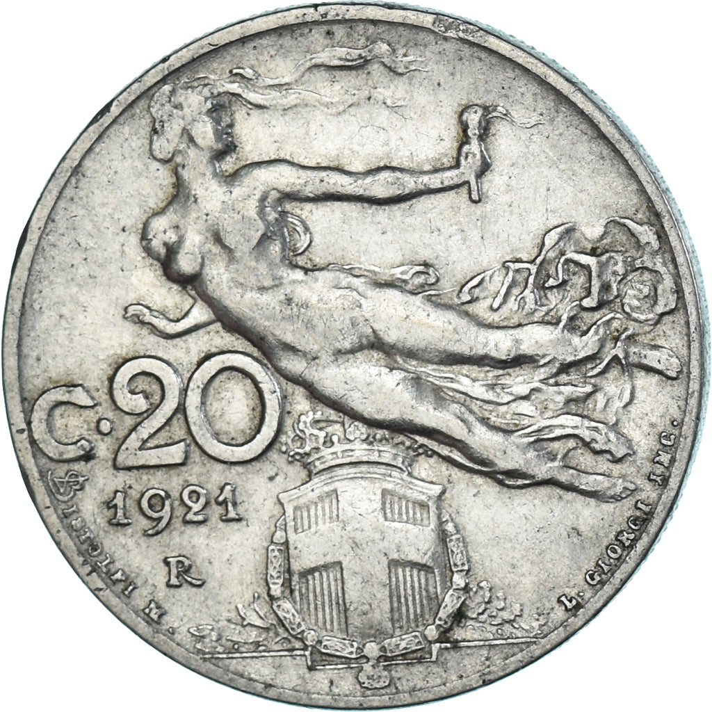 Munten, Italië, 20 Centesimi, 1921