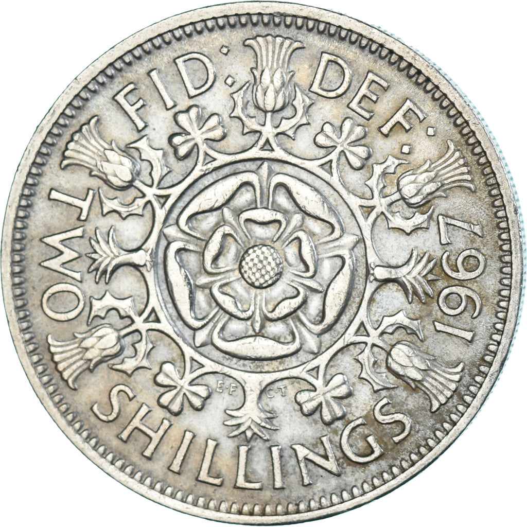 Münze, Großbritannien, Florin, Two Shillings, 1967