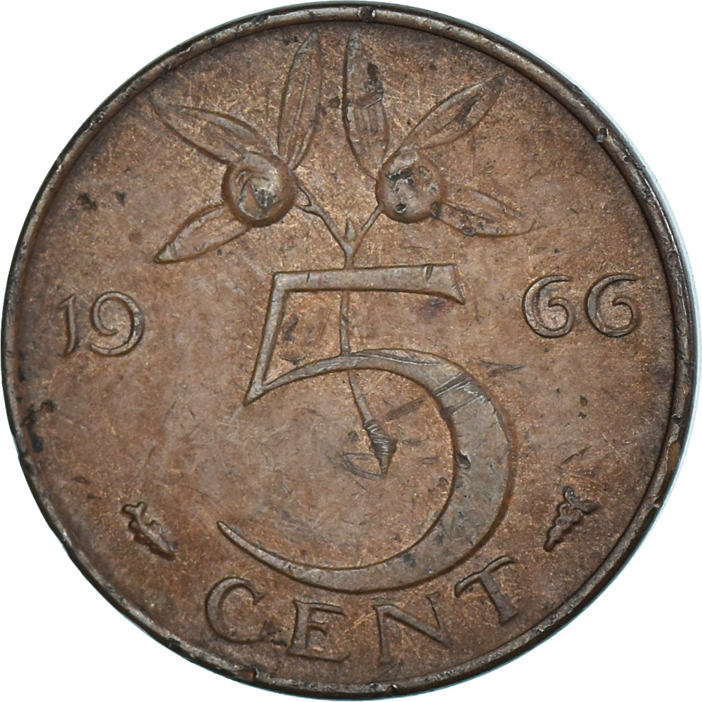 Moeda, Países Baixos, 5 Cents, 1966