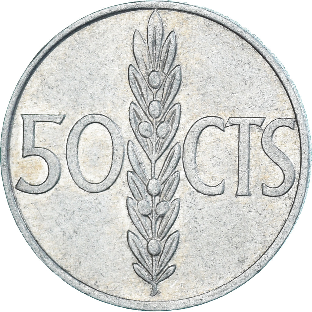Moneta, Spagna, 50 Centimos, 1966