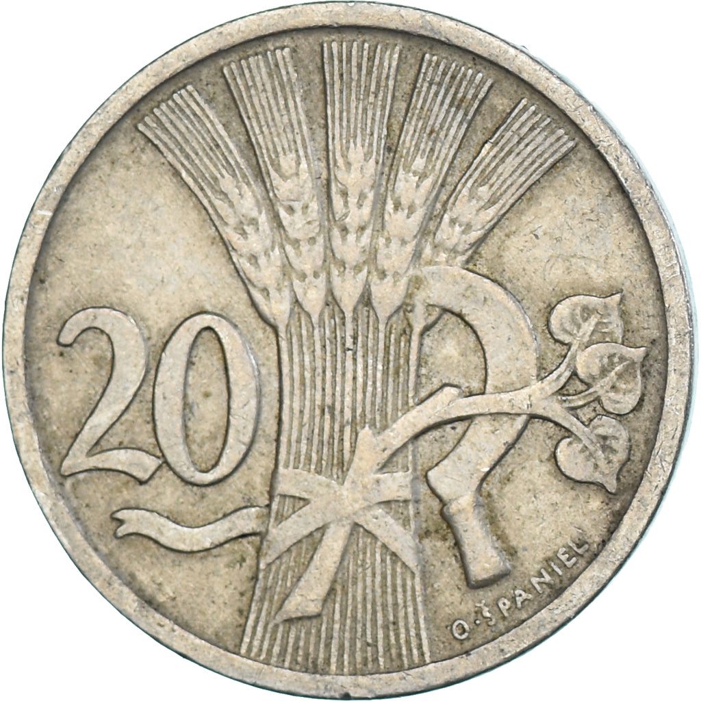 Coin, Czechoslovakia, 20 Haleru, 1924