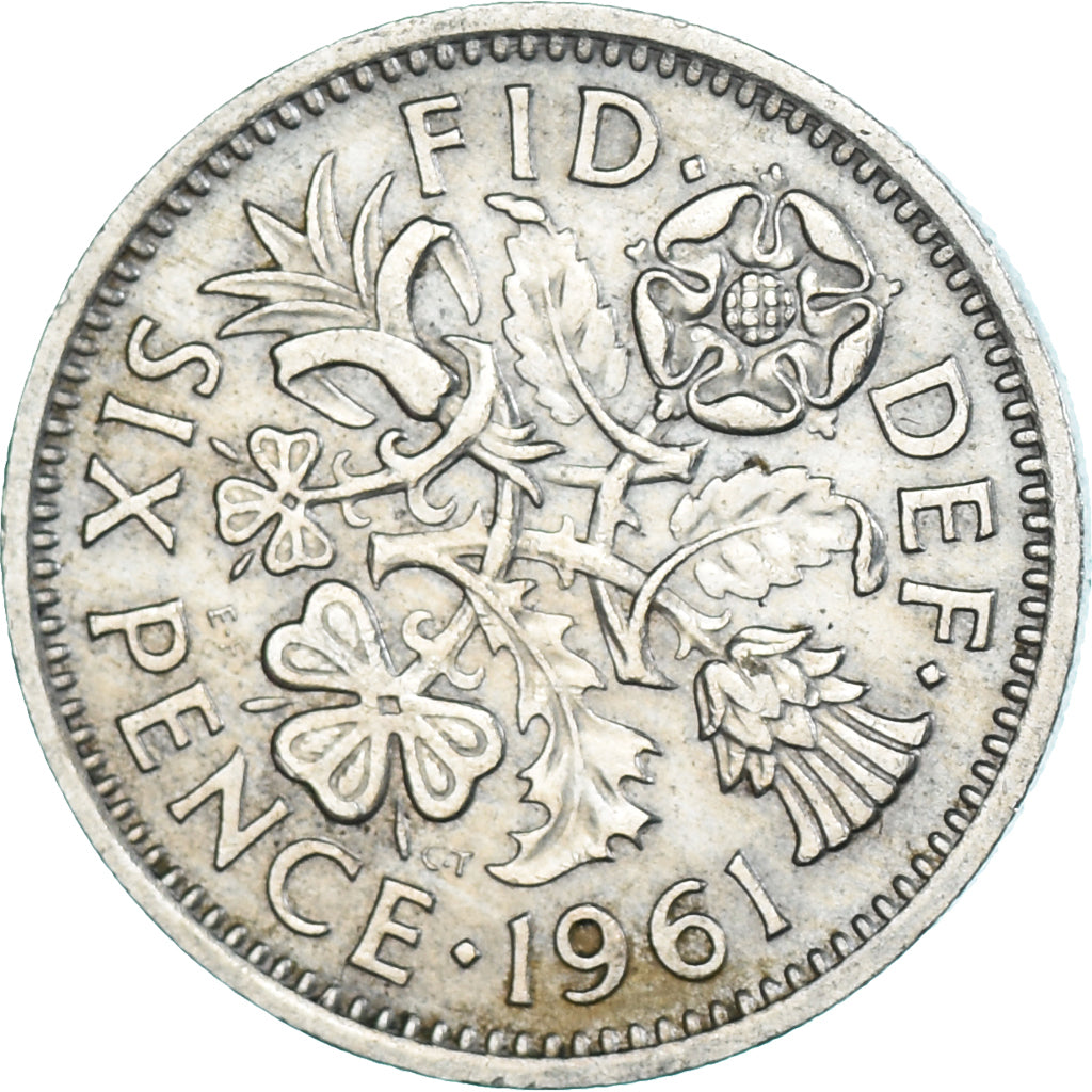 Coin, Great Britain, 6 Pence, 1961