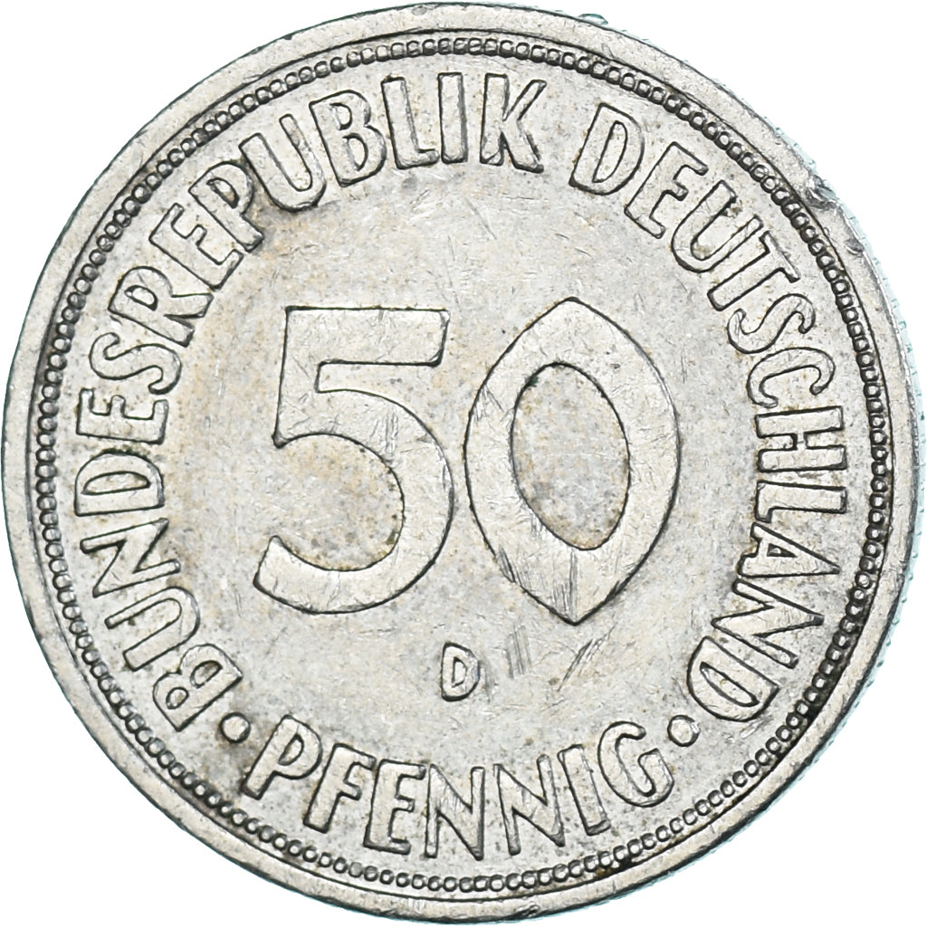 Moeda, Alemanha, 50 Pfennig, 1970