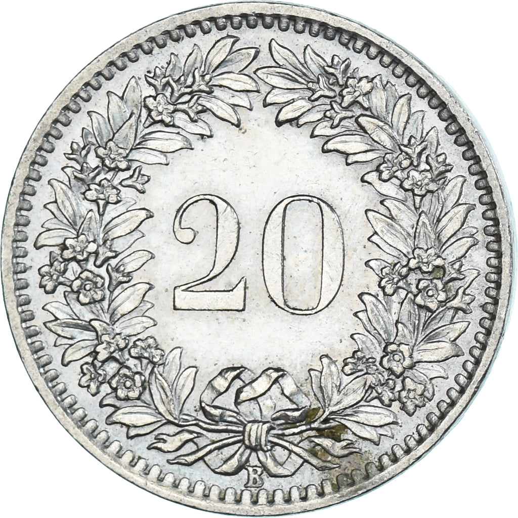 Moneda, Suiza, 20 Rappen, 1965