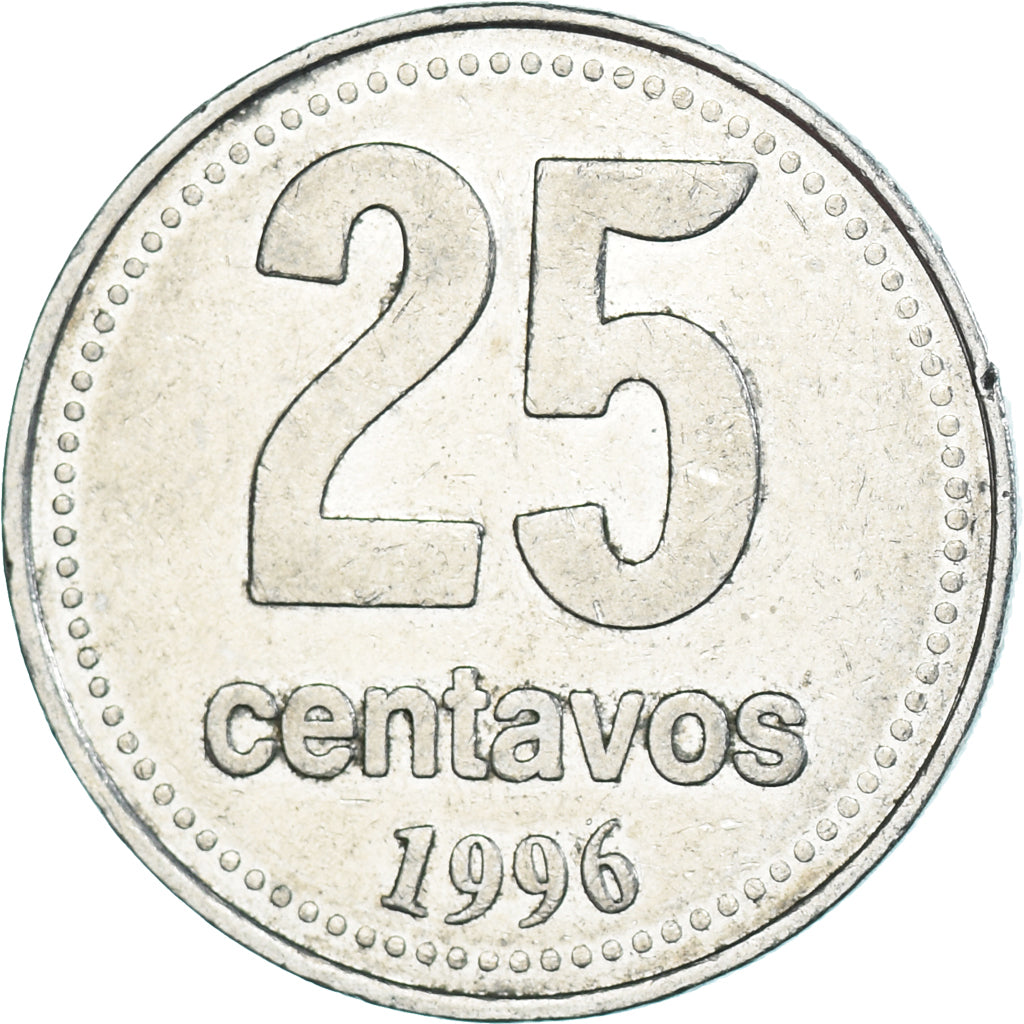 Moeda, Argentina, 25 Centavos, 1996