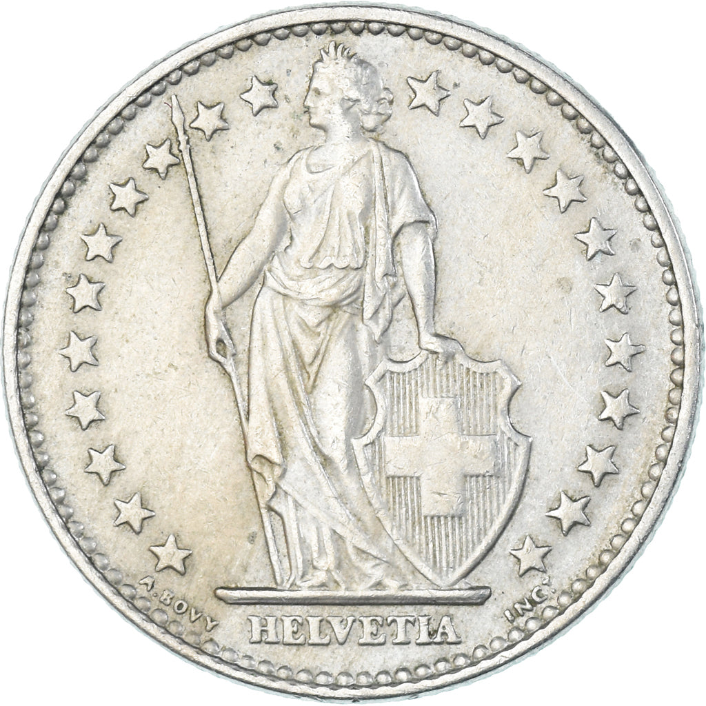 Moneda, Suiza, 2 Francs, 1968