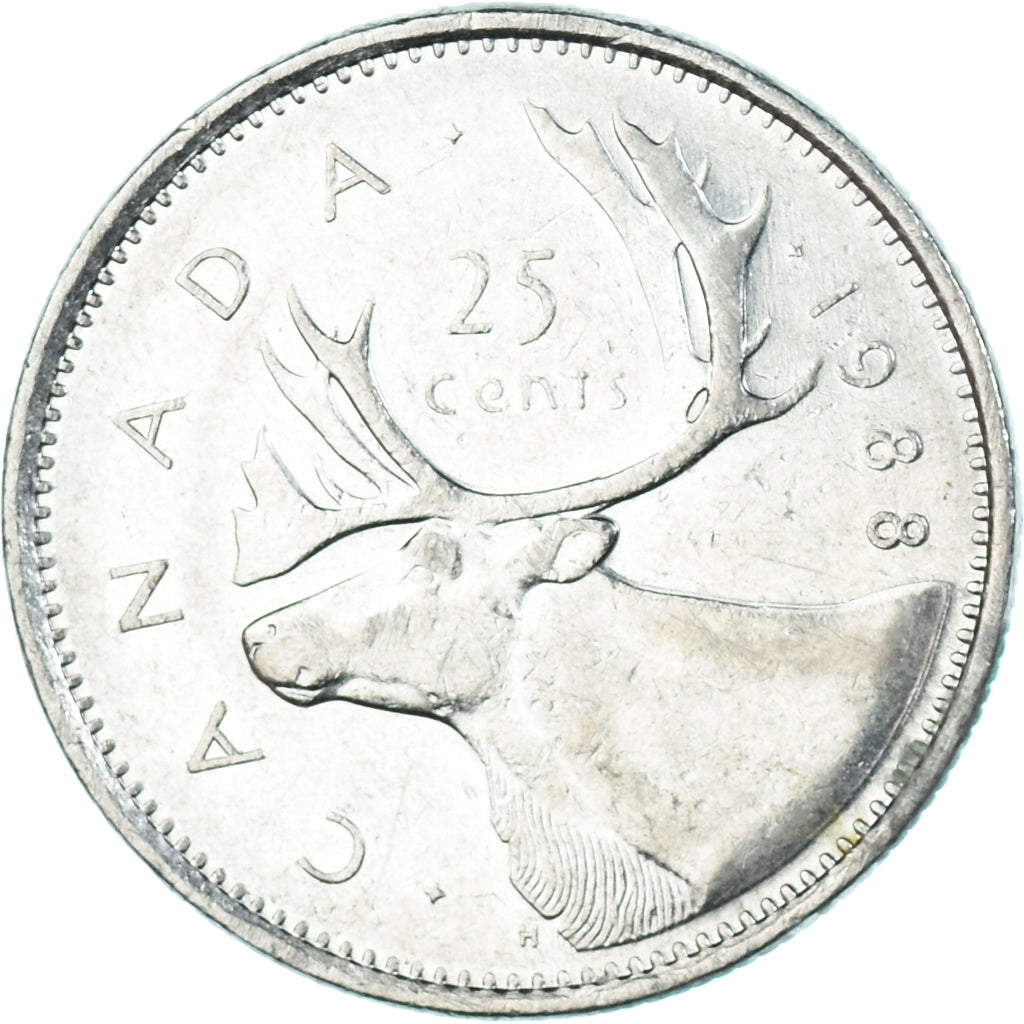 Moneta, Canada, 25 Cents, 1988