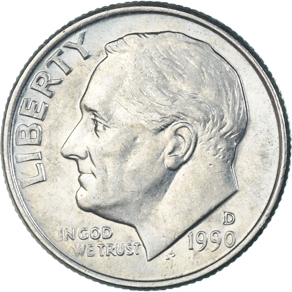 Moeda, Estados Unidos da América, Dime, 1990