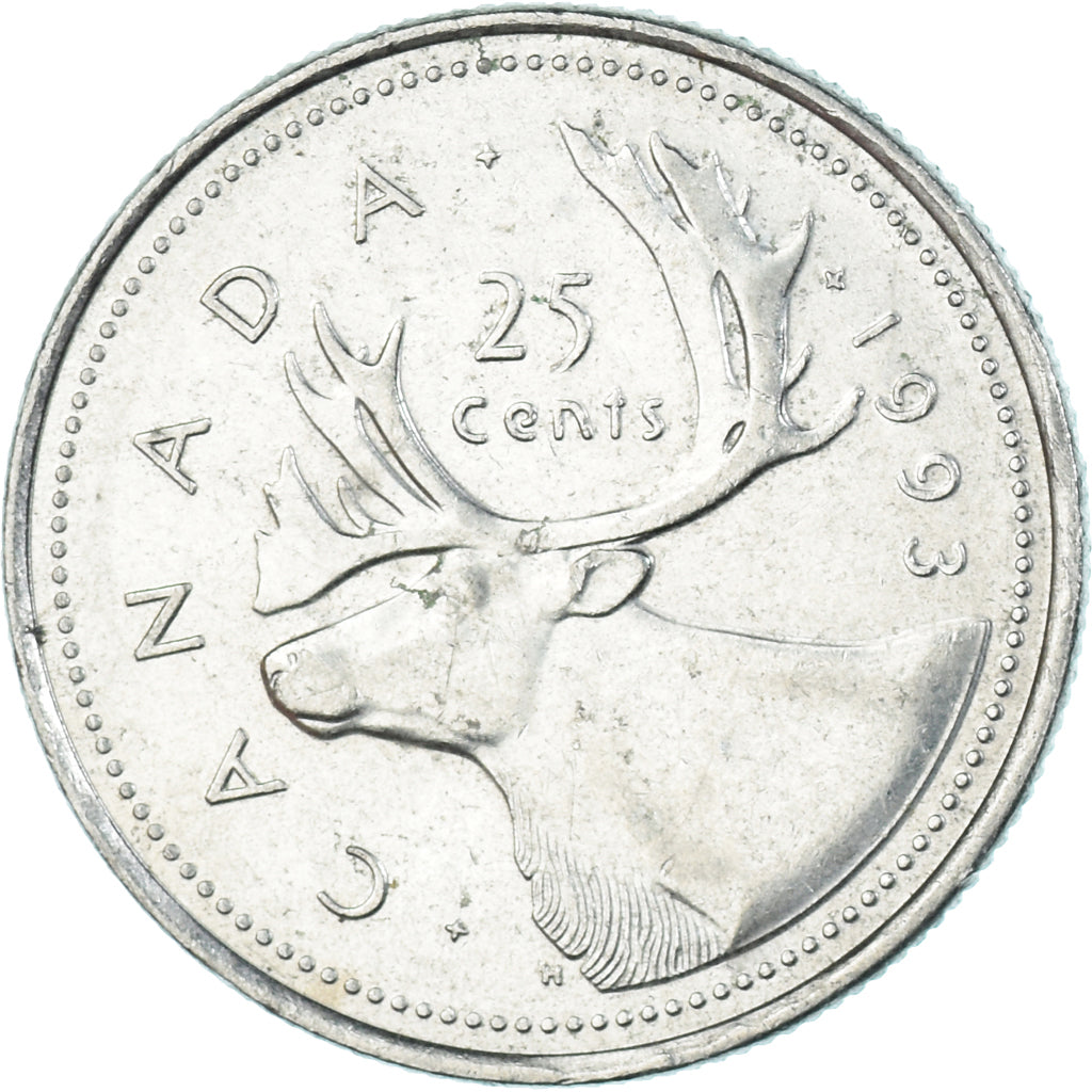 Moneta, Canada, 25 Cents, 1993