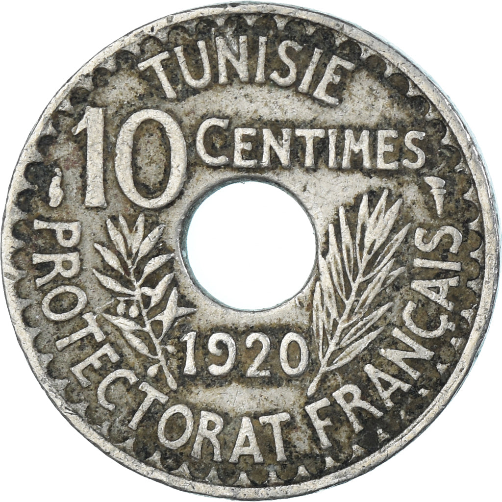 Moneta, Tunisia, 10 Centimes, 1920